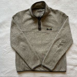 L.L.Bean Sweater Fleece Pullover Grey Heather